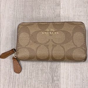 COACH small double zip coin/card case